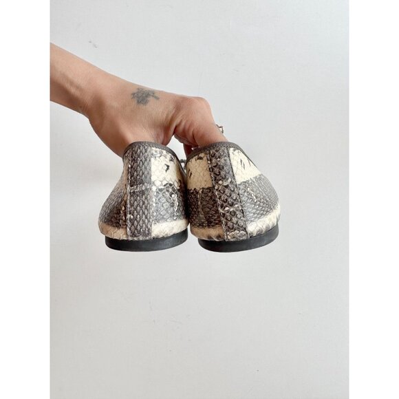 PRETTY BALLERINAS Rosario Sand Snake Embossed Leather Ballet Flats, Size 42 - Picture 10 of 14